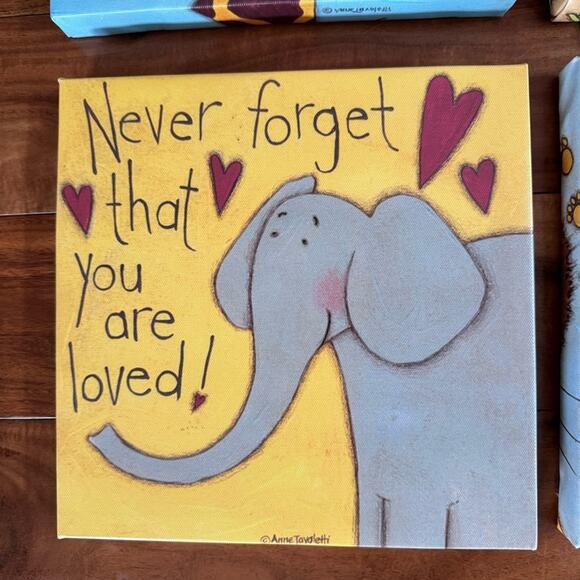 Canvas Print Wall Art Kids Room Nursery Animals Inspirational Quotes Set of 6 - Picture 6 of 8